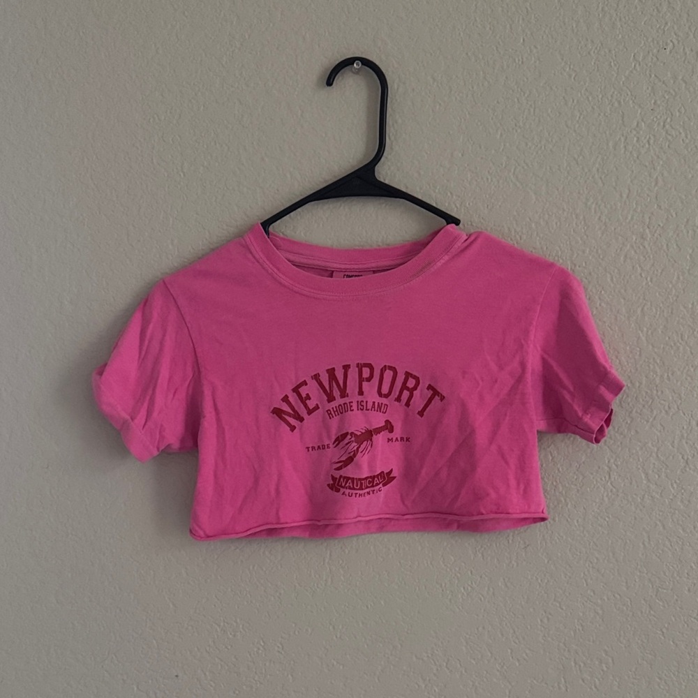 hot pink newport those island cut crop top